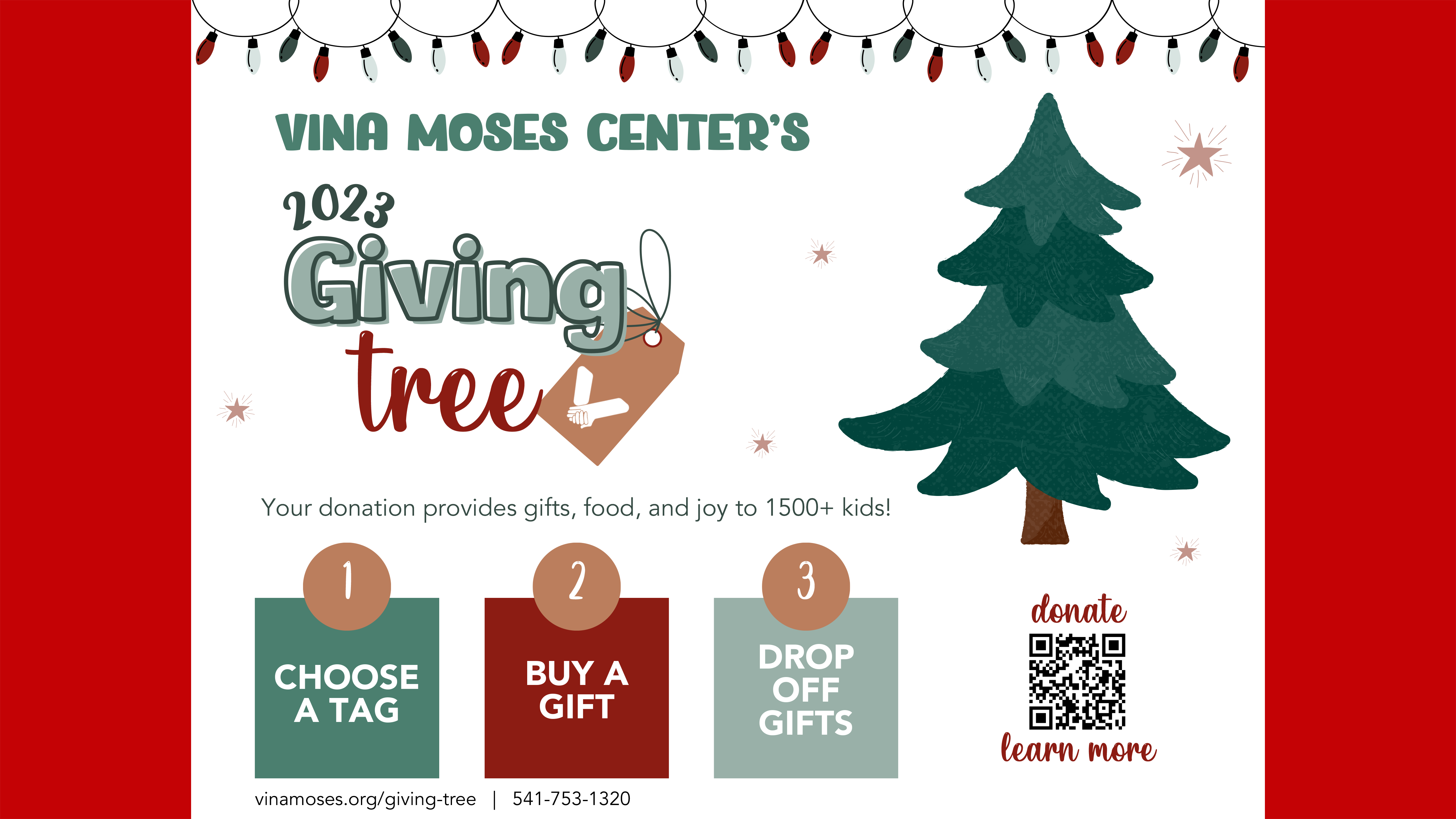 promo for Vina Moses Giving Tree